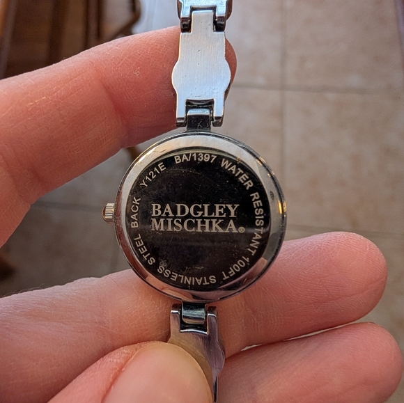 Badgley Mischka Silver Watch with Crystal Accents - Picture 4 of 4